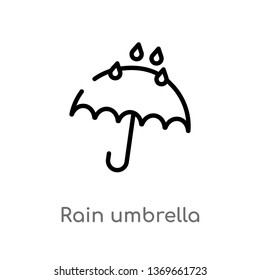 rain umbrella vector line icon. Simple element illustration. rain umbrella outline icon from weather concept. Can be used for web and mobile