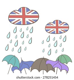 Rain in the United Kingdom vector