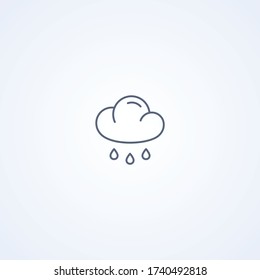 Rain, vector best gray line icon on white background, EPS 10