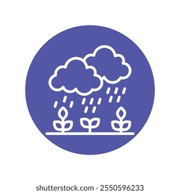 Ícone de Contorno de Círculo Vetorial de Chuva . Arquivo Eps 10