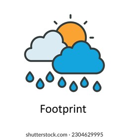 Regen Vektorgrafik Fülllinie Umriss Symbol Design Illustration. Agrarsymbol auf weißem Hintergrund EPS10-Datei