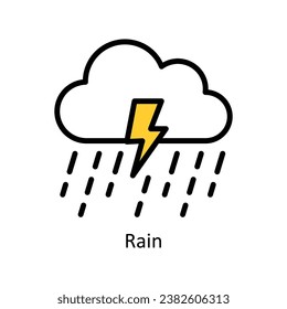 Rain vector Filled outline Design illustration. Symbol on White background EPS 10 File 