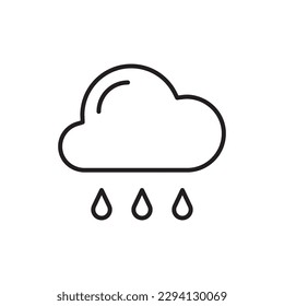 Rain vector icon. Cloud flat sign design. Rainy cloud symbol. Rainfall pictogram. UX UI icon