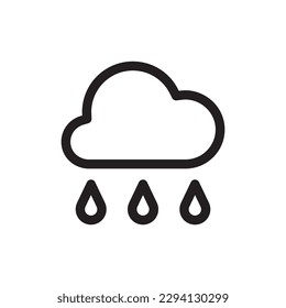 Rain vector icon. Cloud flat sign design. Rainy cloud symbol. Rainfall pictogram. UX UI icon
