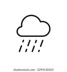 Rain vector icon. Cloud flat sign design. Rainy cloud symbol. Rainfall pictogram. UX UI icon