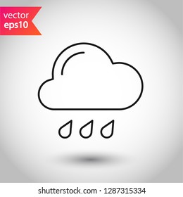 Rain vector icon. Cloud sign. Rainy cloud  symbol. Rainfall icon