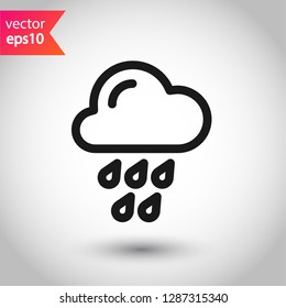 Rain vector icon. Cloud sign. Rainy cloud  symbol. Rainfall icon
