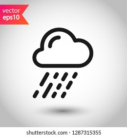 Rain vector icon. Cloud sign. Rainy cloud  symbol. Rainfall icon