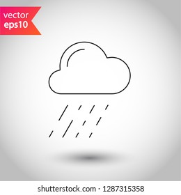 Rain vector icon. Cloud sign. Rainy cloud  symbol. Rainfall icon