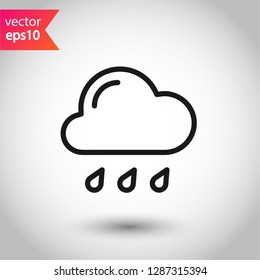 Rain vector icon. Cloud sign. Rainy cloud  symbol. Rainfall icon