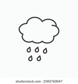 Rain vector icon isolated in black line