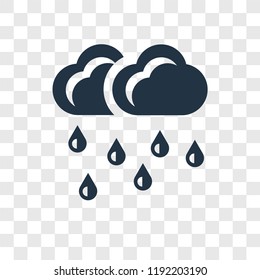 Rain vector icon isolated on transparent background, Rain transparency logo concept