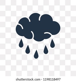 Rain vector icon isolated on transparent background, Rain transparency concept can be used web and mobile