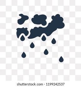 Rain vector icon isolated on transparent background, Rain transparency concept can be used web and mobile
