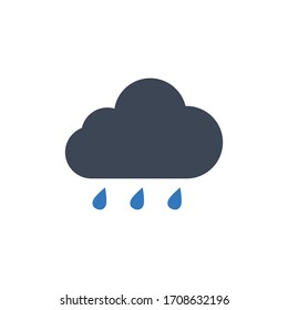 Rain vector icon on white background