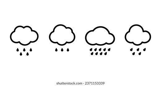 Rain vector icon set on white background