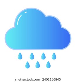 Rain vector icon, weather icon with blue color