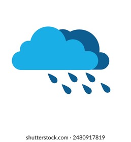 Rain vector icons
Rain warning sign.
Rainy cloud trendy. icon on white background for web graphic.