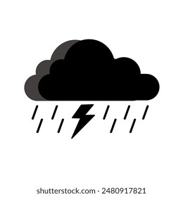 Rain vector icons
Rain warning sign.
Rainy cloud trendy. icon on white background for web graphic.