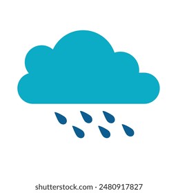 Rain vector icons
Rain warning sign.
Rainy cloud trendy. icon on white background for web graphic.