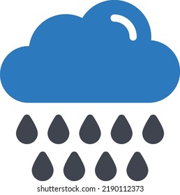 rain Vector illustration on a transparent background. Premium quality symmbols. Glyphs vector icons for concept and graphic design. 

