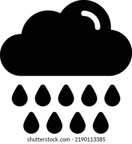 ilustración del vector de lluvia sobre un fondo transparente. Símbolos de calidad superior. Iconos vectoriales de glifos para diseño de conceptos y gráficos. 
