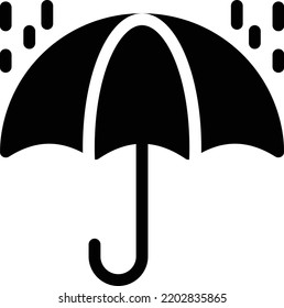 ilustración del vector de lluvia sobre un fondo transparente. Símbolos de calidad superior. Iconos vectoriales de glifos para diseño de conceptos y gráficos. 

