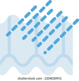 ilustración del vector de lluvia sobre un fondo transparente. Símbolos de calidad superior. Iconos vectoriales de color de línea para el concepto y el diseño gráfico. 
