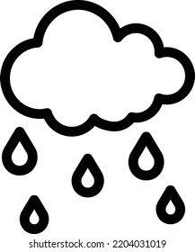 rain Vector illustration on a transparent background. Premium quality symmbols. Thin line vector icons for concept and graphic design. 
