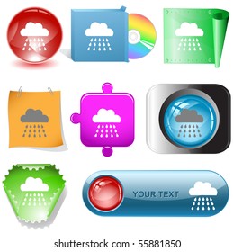 Rain. Vector internet buttons.