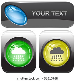 Rain. Vector internet buttons.