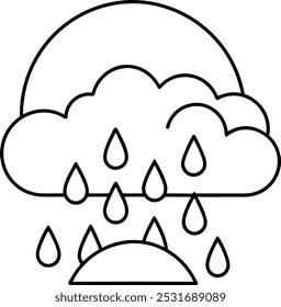 Rain vector line art image