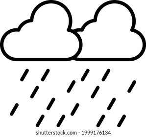 Rain Vector Line Icon Design
