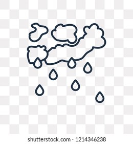 Rain vector outline icon isolated on transparent background, high quality linear Rain transparency concept can be used web and mobile