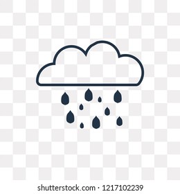 Rain vector outline icon isolated on transparent background, high quality linear Rain transparency concept can be used web and mobile