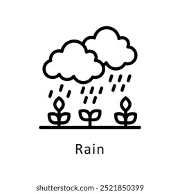 Ilustración de estilo de Vector de lluvia. Símbolo sobre fondo blanco EPS 10 Archivo