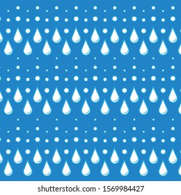 Rain vector pattern. Drops of water fall. Blue background
