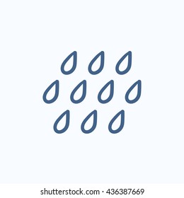 背景に雨のベクター画像スケッチアイコン。 手描きの雨のアイコン。 インフォグラフィック、ウェブサイト、またはアプリのRainスケッチアイコン。のベクター画像素材