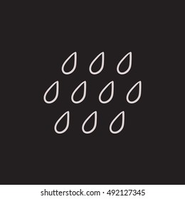 Rain vector sketch icon isolated on background. Hand drawn Rain icon. Rain sketch icon for infographic, website or app.
