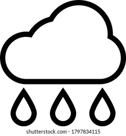 rain vector thin line icon 