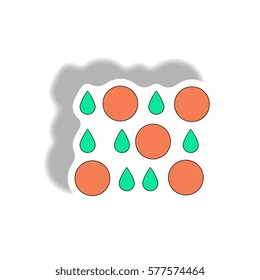 rain with volcanic elements. weather sticker