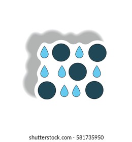 rain with volcanic elements. weather sticker