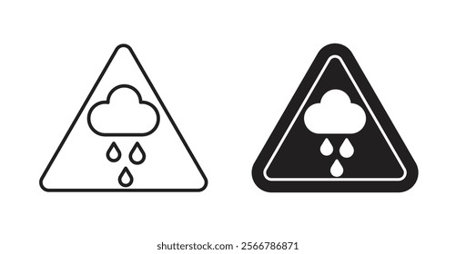 Rain warning signs vector illustration pack