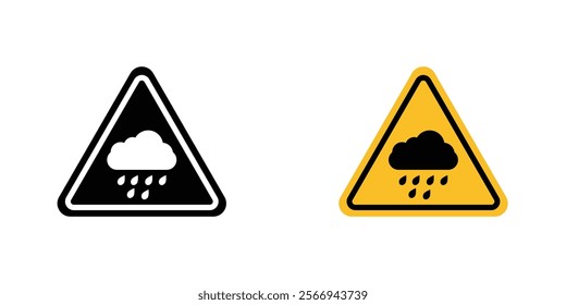 Rain warning signs. vector signs set