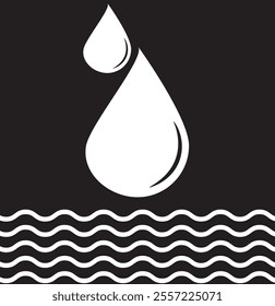 rain water drop vector icon set. raindrop in black and blue filled and solid style