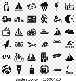 Rain water icons set. Simple style of 36 rain water vector icons for web for any design