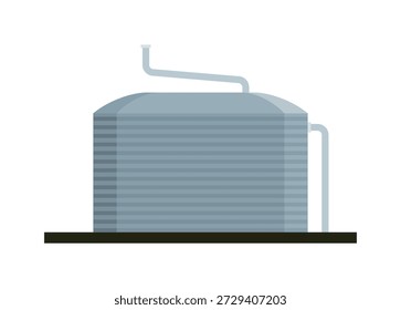 Tanque de agua de lluvia. Ilustración plana simple