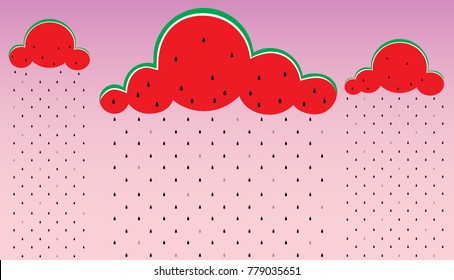 Rain of watermelon seeds, Weather concept, Rainy season