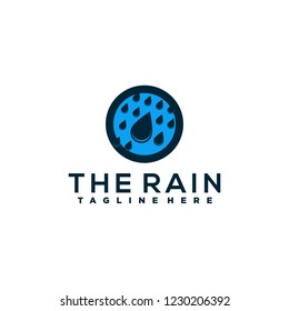 Rain Weather Cloud Logo Template