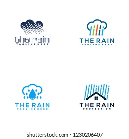 Rain Weather Cloud Logo Template